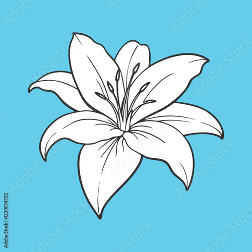 Lily flower vector illustration art design. Watercolor lily, tulip  flower set, hand drawn illustration of lilies, bright floral elements isolated on white background.
