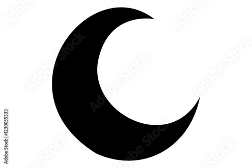 Moon crescent icon. Moon icon. Moon silhouette vector illustration
