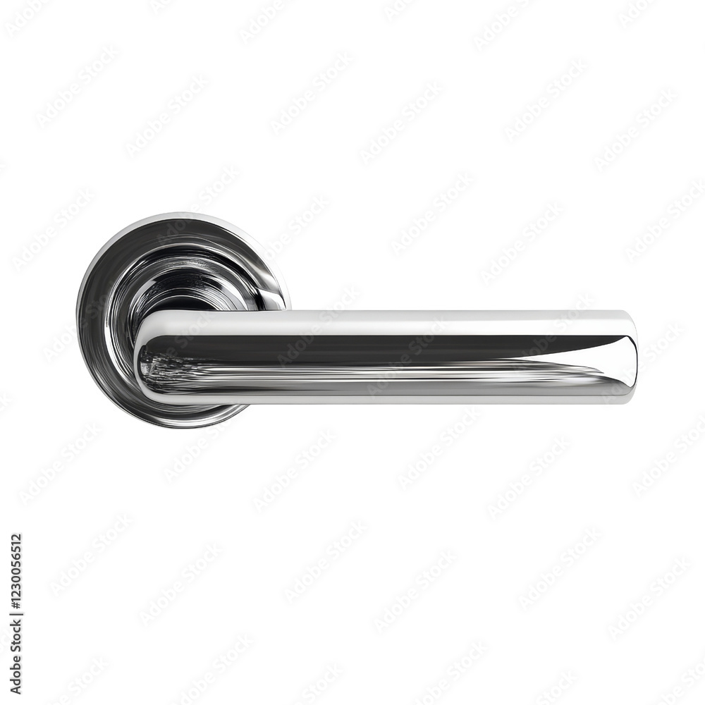 A sleek, polished door handle with a modern design and a shiny chrome finish. A sleek, polished door handle with a modern design and a shiny chrome finish.