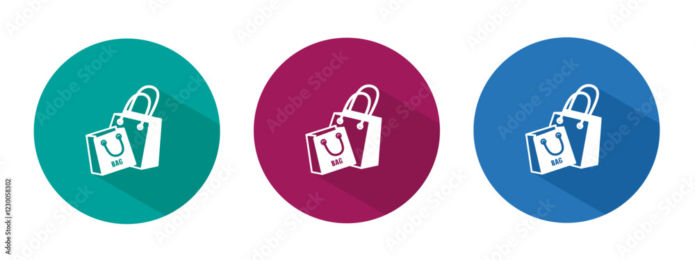 Icon for shopping bag vector illustration in flat. Icon for shopping bag vector illustration in flat.