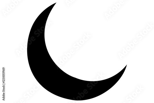 Moon crescent icon. Moon icon. Moon silhouette vector illustration
