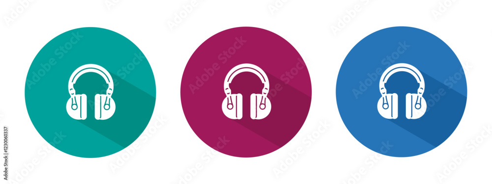 Icon for headset vector illustration in flat. Icon for headset vector illustration in flat.