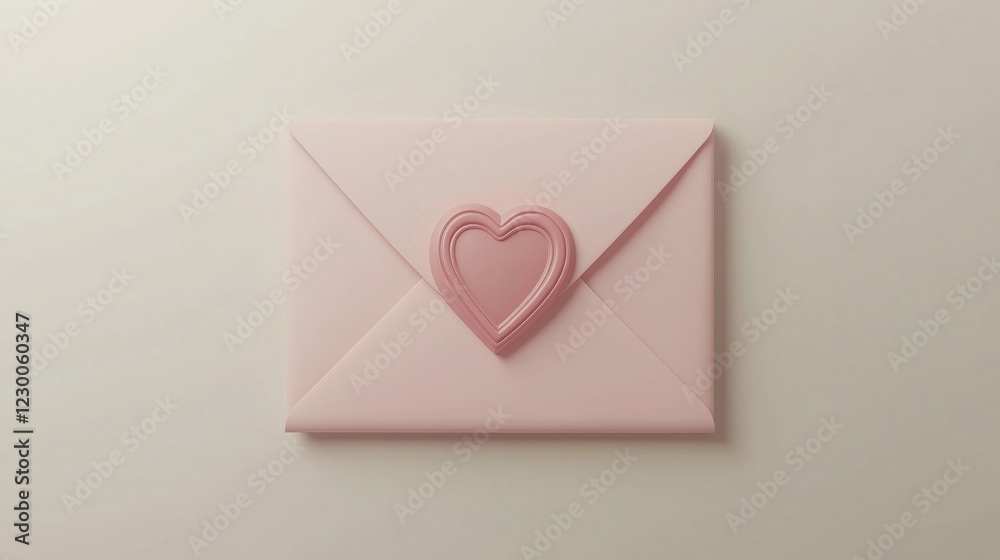 Pink envelope with a heart - shaped seal for Valentine's Day. A sweet and romantic visual for sending love messages. Pink envelope with a heart - shaped seal for Valentine's Day. A sweet and romantic visual for sending love messages.