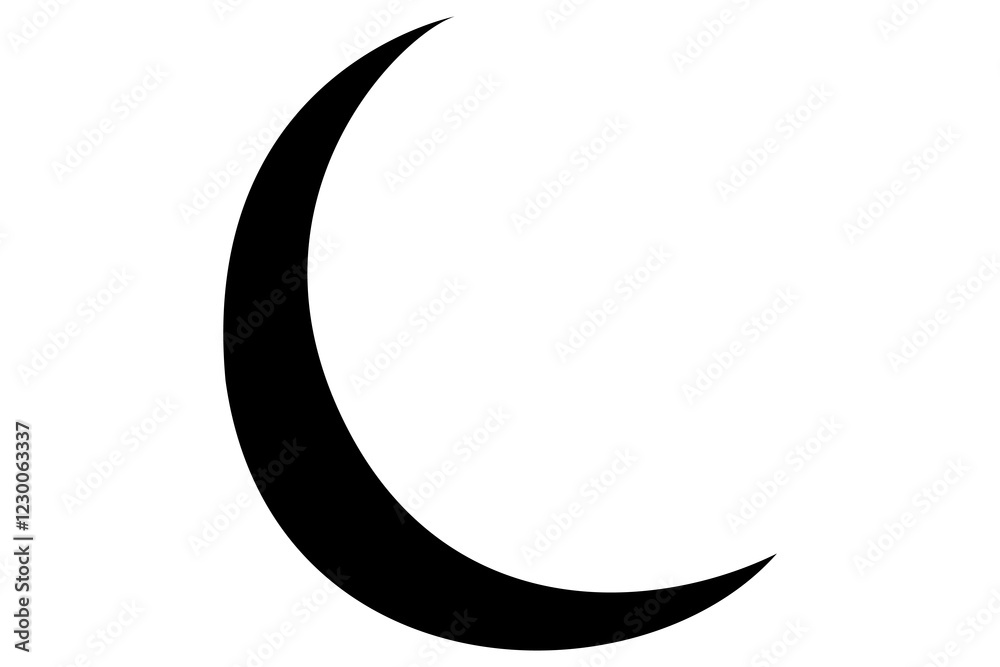 Moon crescent icon. Moon icon. Moon silhouette vector illustration
