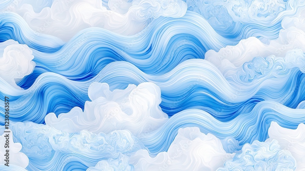 Serene Watercolor Waves, dynamic and tranquil ripples creating intricate patterns, ideal for summer-themed decor and stationery, evoking calmness and creativity. Serene Watercolor Waves, dynamic and tranquil ripples creating intricate patterns, ideal for summer-themed decor and stationery, evoking calmness and creativity.
