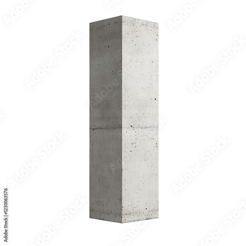 A tall, rectangular concrete pillar with a smooth surface and minimal texture, showcasing a modern industrial design.