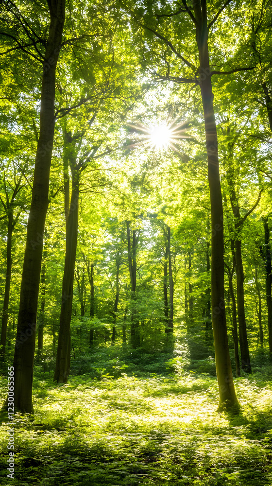 Fototapeta premium Sunlit Beech Forest, Spring (1)