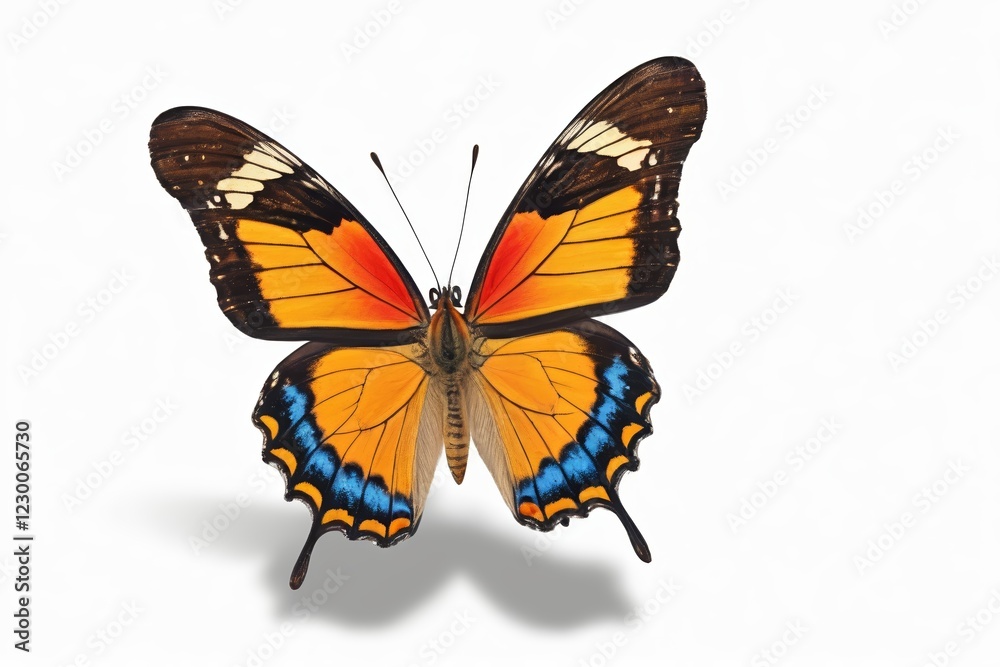 Obraz premium a close up of a butterfly with a red and blue wing