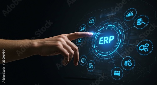 Futuristic ERP System Innovation with Digital Interface – Advanced Planning, Resource Management & Seamless Technology Integration for Smart Business Solutions