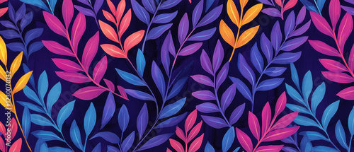 Vibrant leaves in shades of purple, pink, and orange create a mesmerizing pattern.