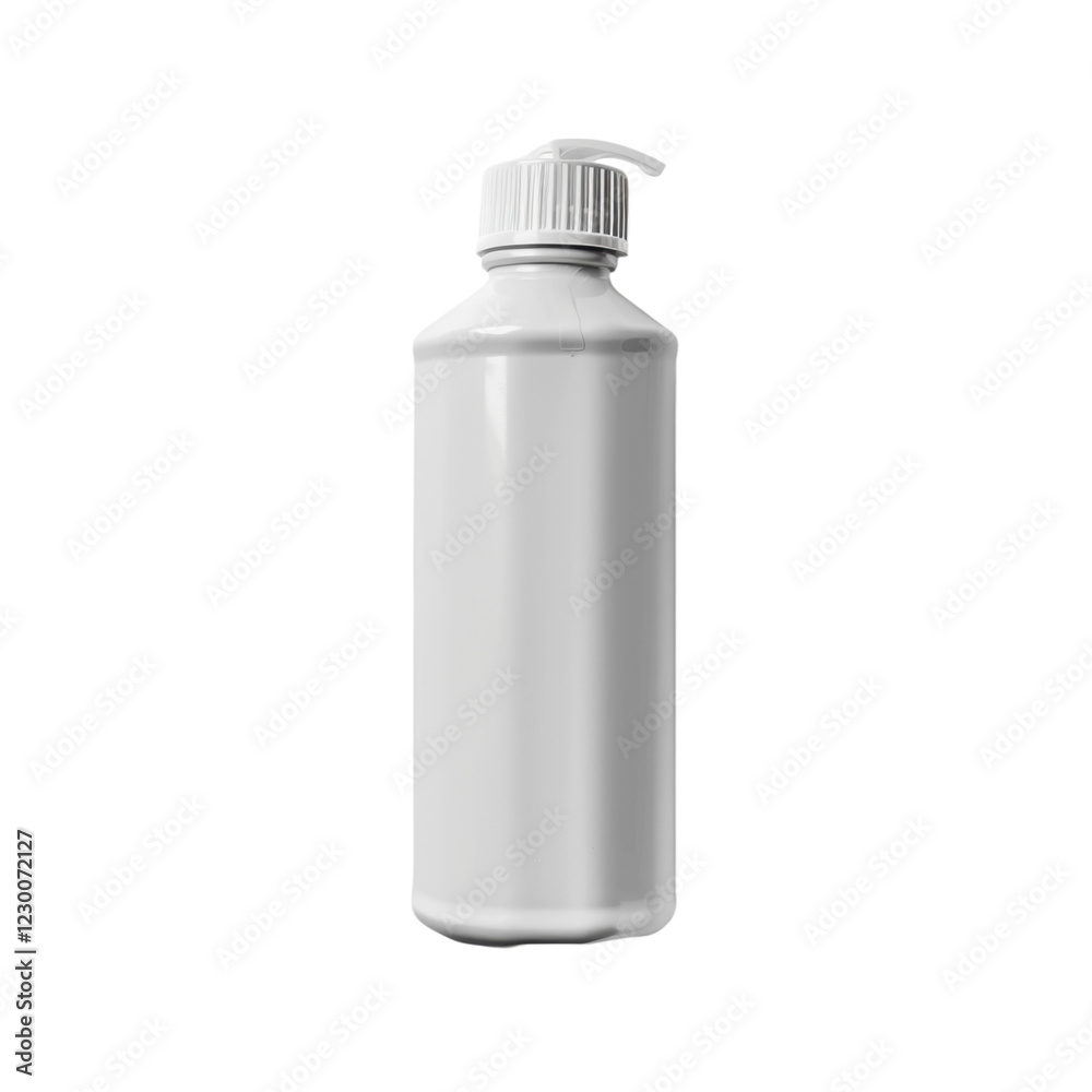 White Plastic Bottle with Cap for Liquid Storage and Dispensing White Plastic Bottle with Cap for Liquid Storage and Dispensing