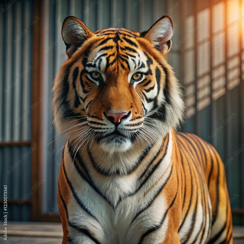 Fototapeta premium Minimalist Tiger Symbol with Strong and Simple Design