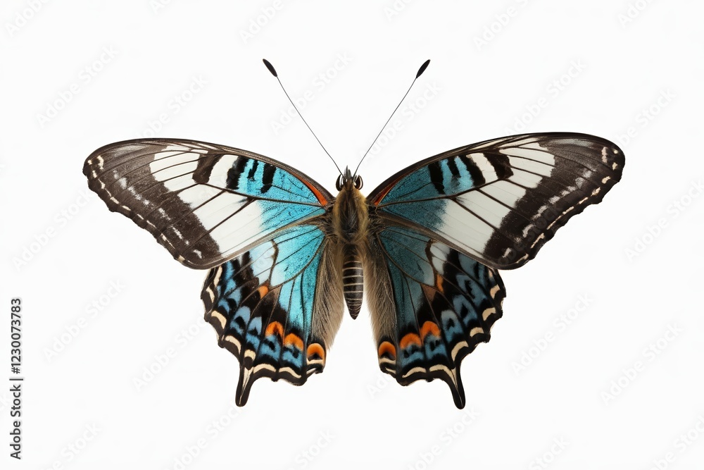 Fototapeta premium there is a butterfly that is sitting on a white surface