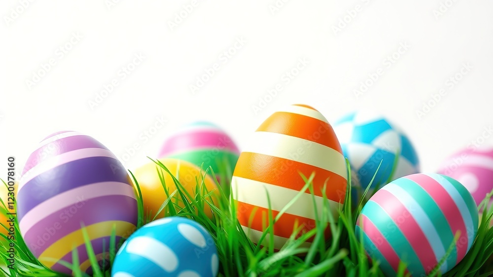 Colorful Easter Background with Geometric Eggs and Lines Colorful Easter Background with Geometric Eggs and Lines