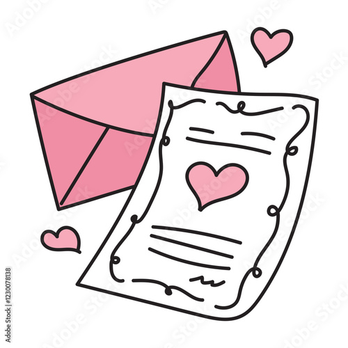 Wedding invitation card. vector doodle illustration