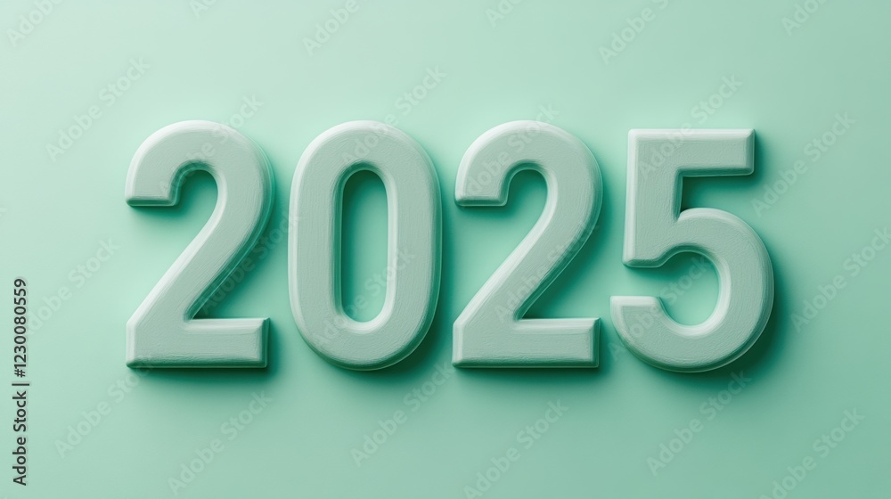 2025 New Year Mint Green Background Design 2025 New Year Mint Green Background Design