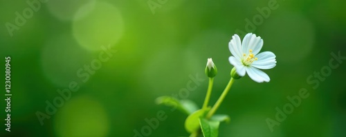 Single white Carissa carandas Linn flower on a green stem, linn, stem, flower photo