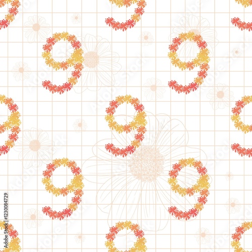Flowers woven into numbers—elegant, gentle, and full of life.