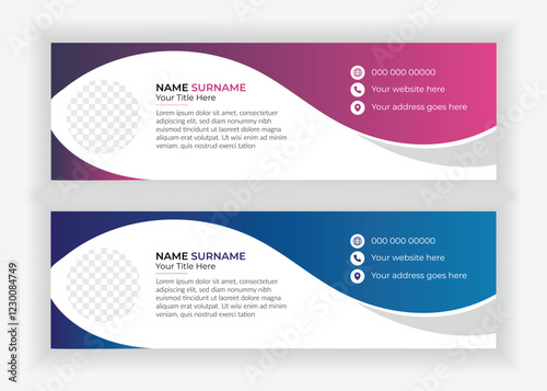 Modern and minimalist email signature or email footer template