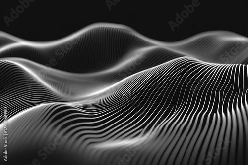 Elegant 3d abstract sleek wavy block background ai generative modern technology photo