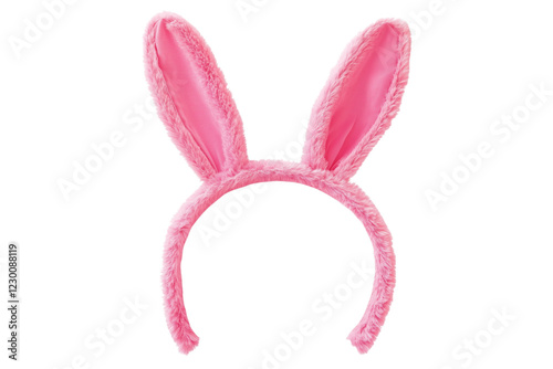 Obraz na płótnie Pink Bunny rabbit ears headband isolated on white or transparent background, cute Easter bunny costume, png w salonie