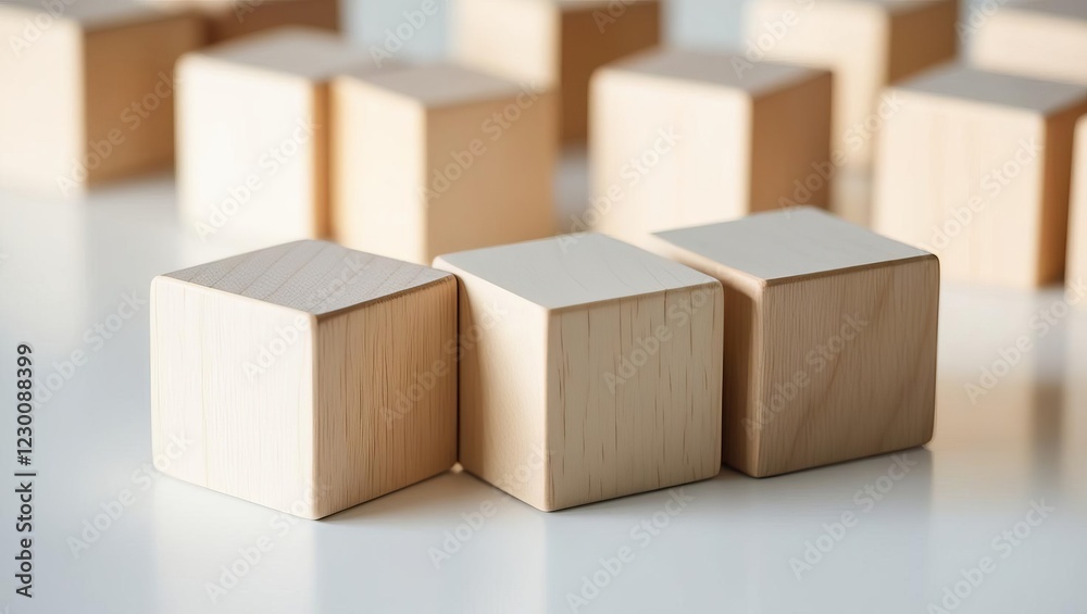 A close-up view of wooden blocks arranged on a clean surface, showcasing their natural texture and simplicity. A close-up view of wooden blocks arranged on a clean surface, showcasing their natural texture and simplicity.