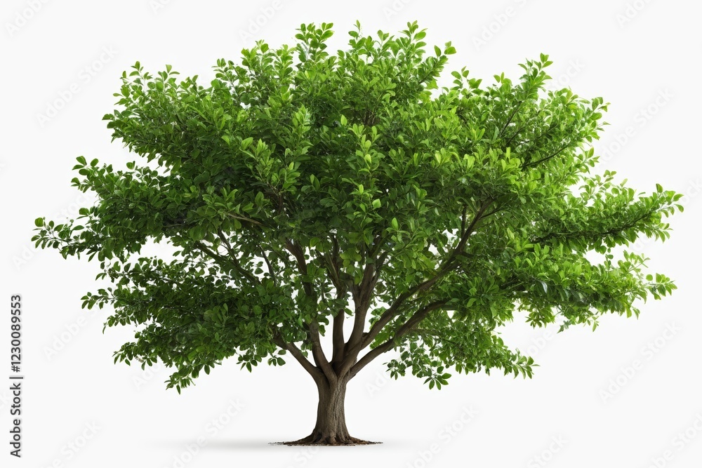a close up of a tree with green leaves on a white background a close up of a tree with green leaves on a white background