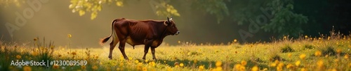 Spanischer Stier mit Blutspuren auf dem Boden, Tier, wild