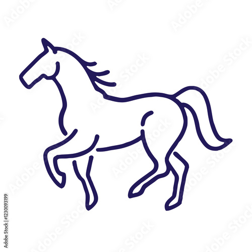 Dynamic Single Line Horse Drawing in Fluid Motion Style