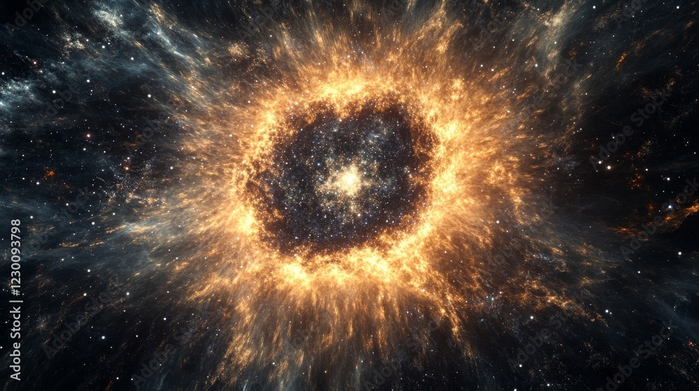 big bang of the universe isolated on black background big bang of the universe isolated on black background