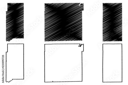 Martin, Marion and Madison County, Indiana (U.S. county, United States of America, USA, U.S., US) map vector illustration, scribble sketch Martin, Marion and Madison  map