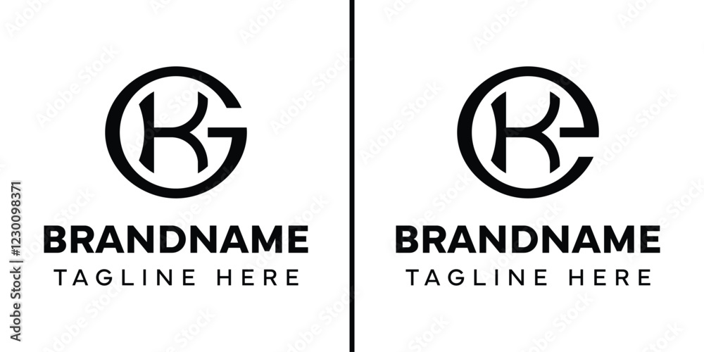 Letters GK and EK Monogram Logo, suitable for any business with GK KG EK KE initials