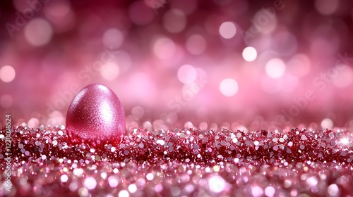 A minimalistic Easter-themed background with a single pastel-colored egg and a large area in the middle for text. photo