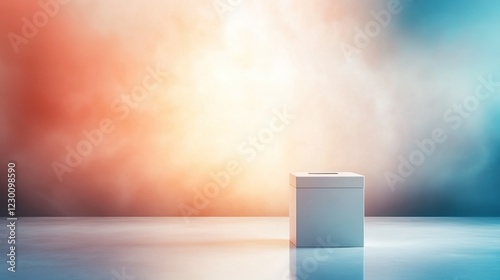 Blockchain voting platform, transparent governance concept, 3D illustration showcasing innovative digital democracy solutions