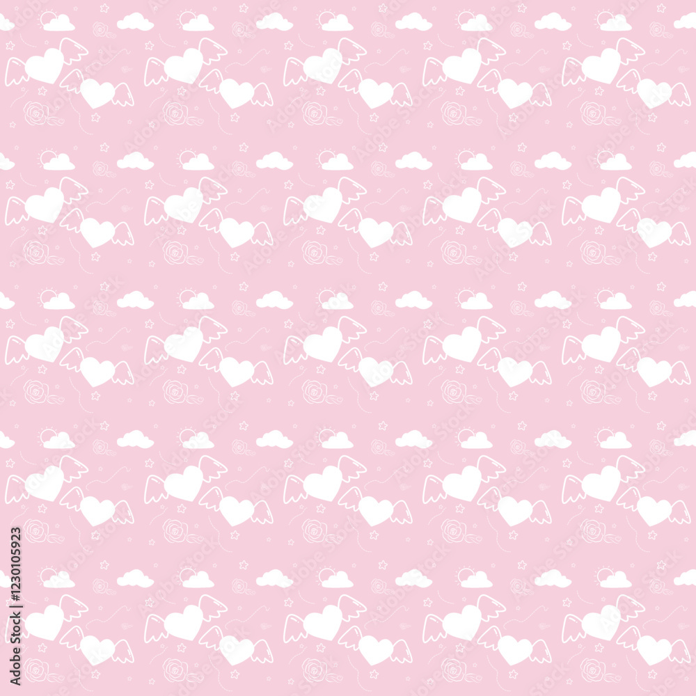 Valentine's Day, seamless valentine pattern with heart design for fabric, cotton, wallpaper, satin, carpet Valentine's Day, seamless valentine pattern with heart design for fabric, cotton, wallpaper, satin, carpet