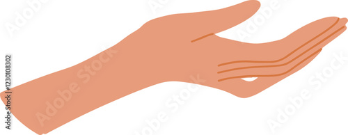 Hand keep something flat hand drawing conceptual