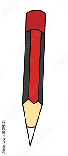 Red pencil isolated on white background