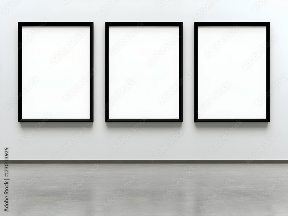 Empty frames gallery wall mockup Empty frames gallery wall mockup