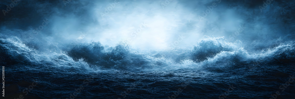 Obraz premium Dark Ocean Waves Background Illustration