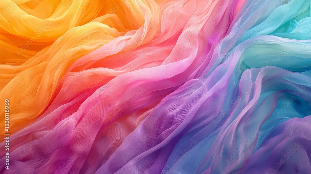 Obraz premium Colorful Flowing Fabric Abstract Background in Soft Pastel Hues