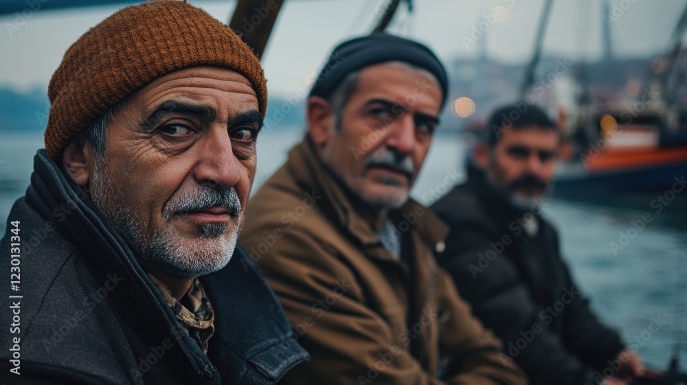 Fototapeta premium Close-up Portrait of a Middle-Aged Man with a Serious Expression