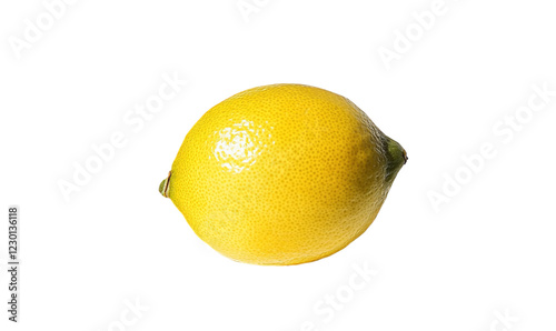 Single Ripe Yellow Lemon on Black Background