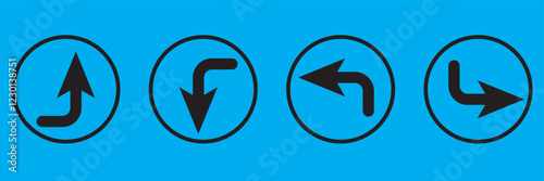 Simple up and down arrows. Upward, downward arrows in green and red isolated on white background, set of two. Flat style eps 10 vector illustration.