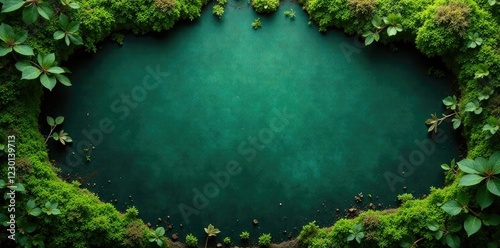 A dark green grunge background with moss and lichen, green, rustic