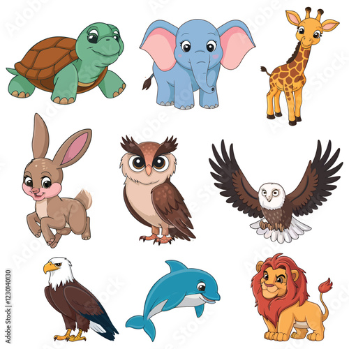 animals cartoon Sticker and Free Illustration