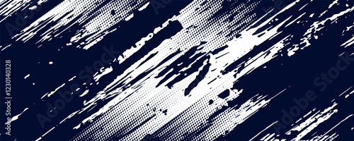 Dots halftone white & blue gradient color pattern grunge texture background. Dots pop art comic sports style vector illustration.