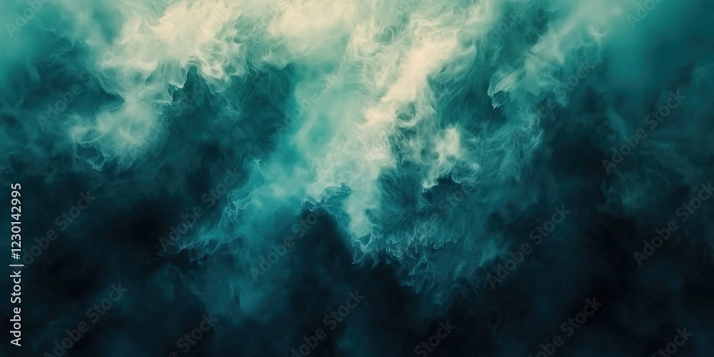 Obraz premium Abstract teal and white swirls mesmerizing ethereal cloud like formation