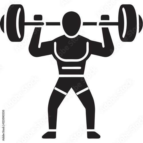 Line style fitness icons showcasing weightlifting exercises 