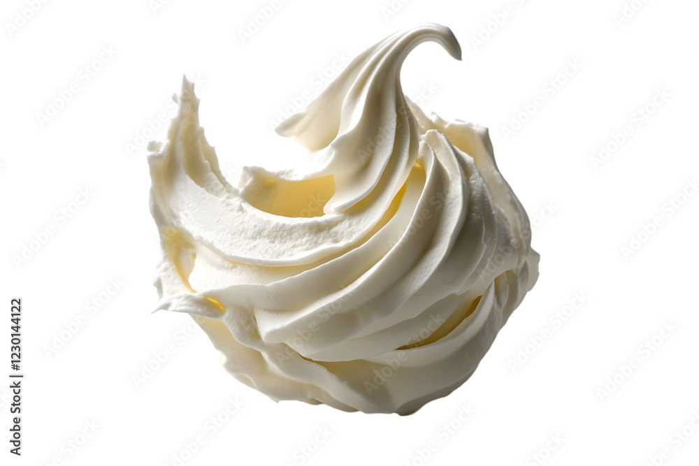 Whipped cream swirl in soft and airy texture showcases artistic paint stroke technique Whipped cream swirl in soft and airy texture showcases artistic paint stroke technique