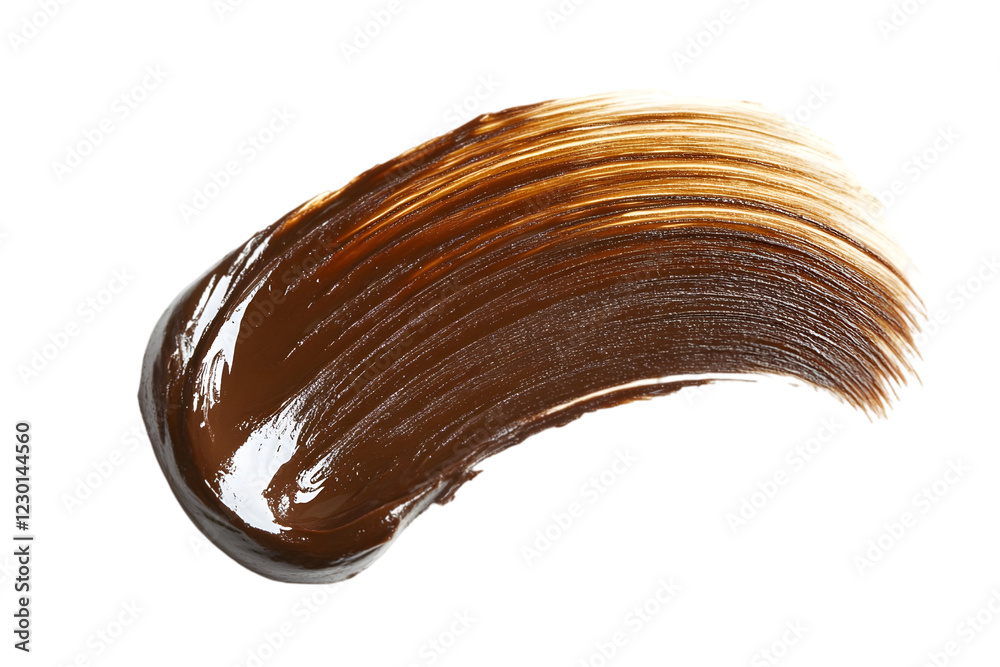 Thick glossy chocolate brush stroke creates an elegant texture for artistic expression in creative projects Thick glossy chocolate brush stroke creates an elegant texture for artistic expression in creative projects